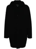 Yohji Yamamoto fleece hooded coat - Black