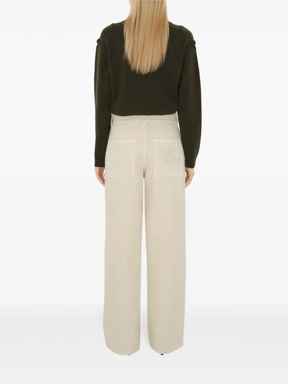 Burberry Straight broek met borduurwerk Beige