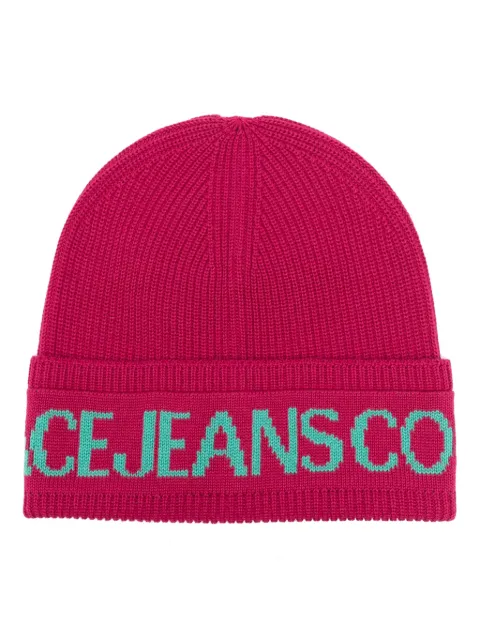 Versace Jeans Couture logo-intarsia beanie