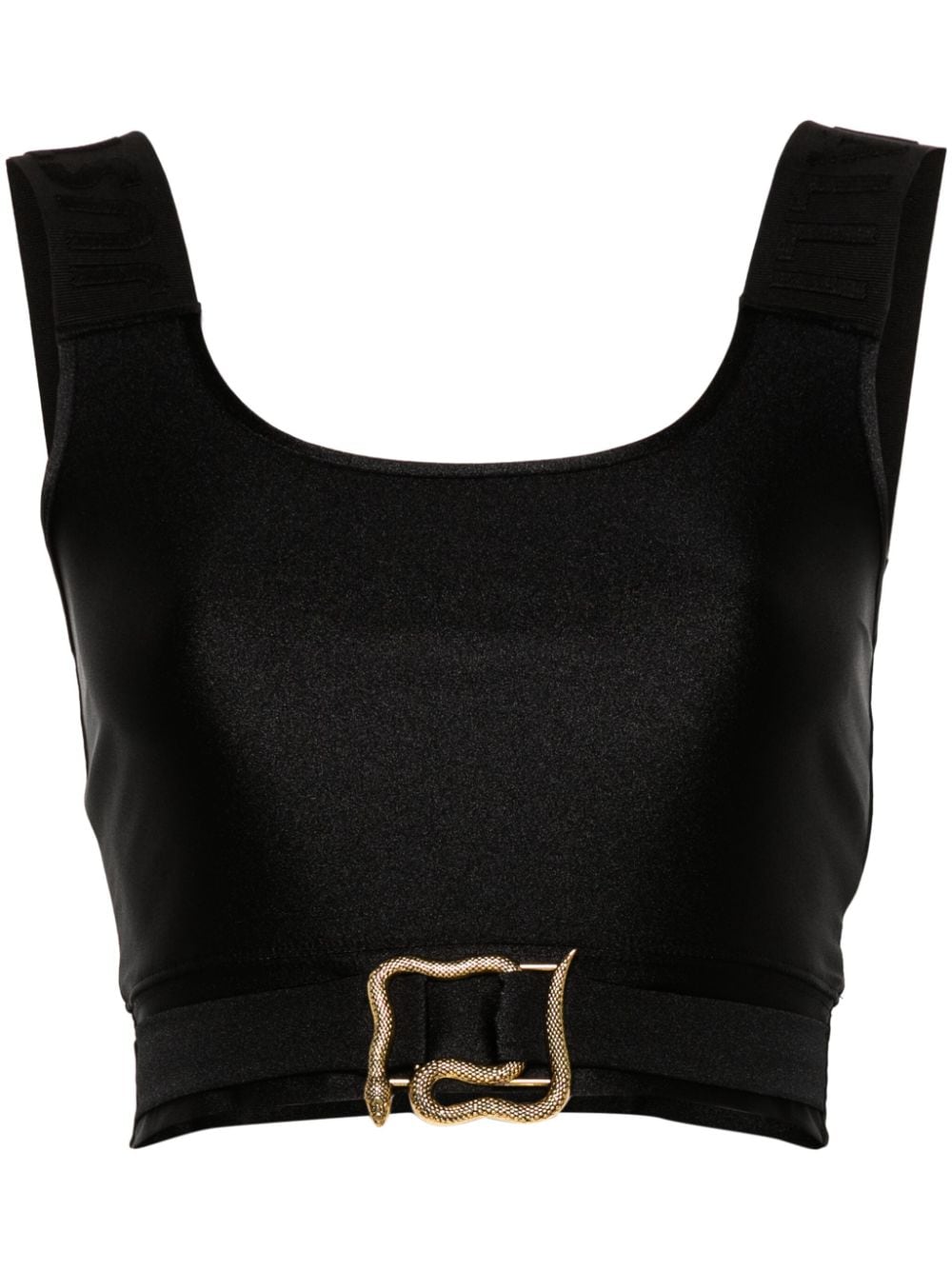 Shop Just Cavalli Logo-straps Crop Top In Black