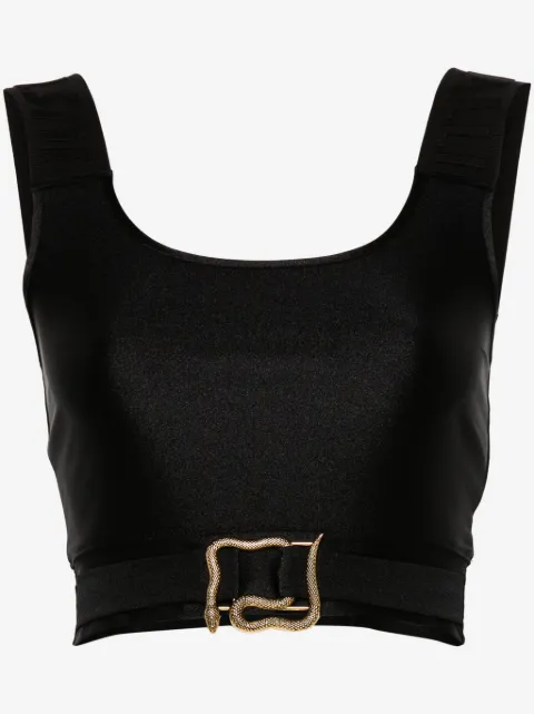 Just Cavalli logo-straps crop top