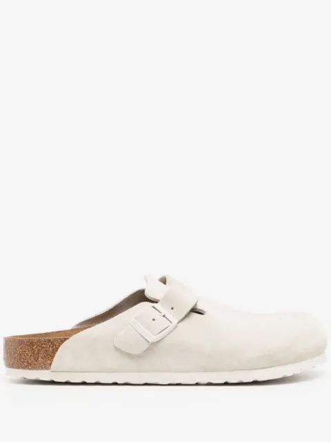 Birkenstock slippers de gamuza con hebilla