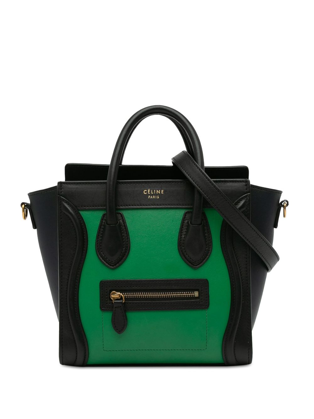 Céline Pre-Owned 2014 Nano Bicolor Luggage Tote satchel - Green