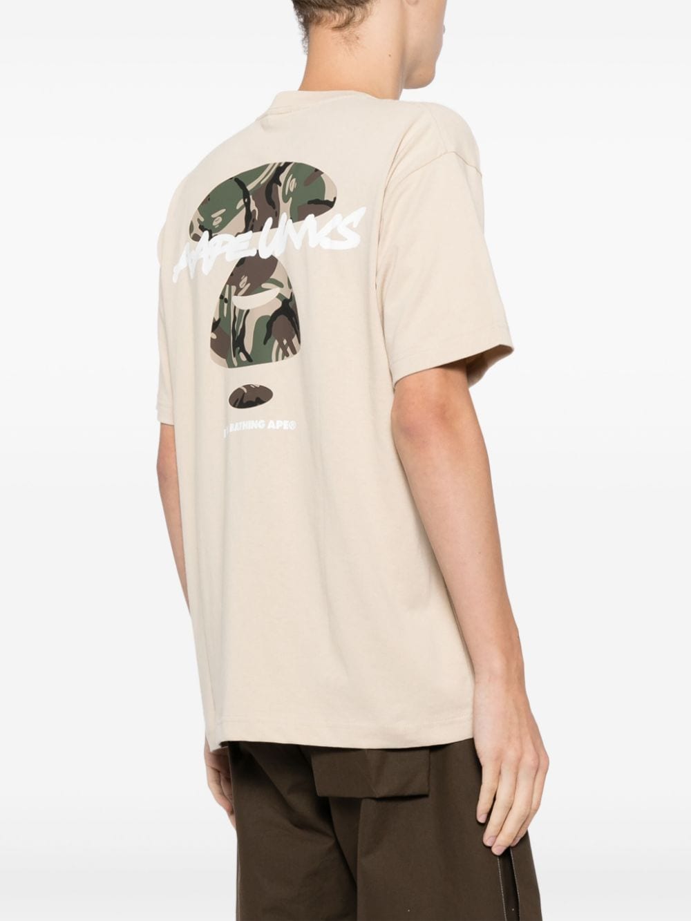 Shop Aape By A Bathing Ape Logo-print Cotton T-shirt In 中性色