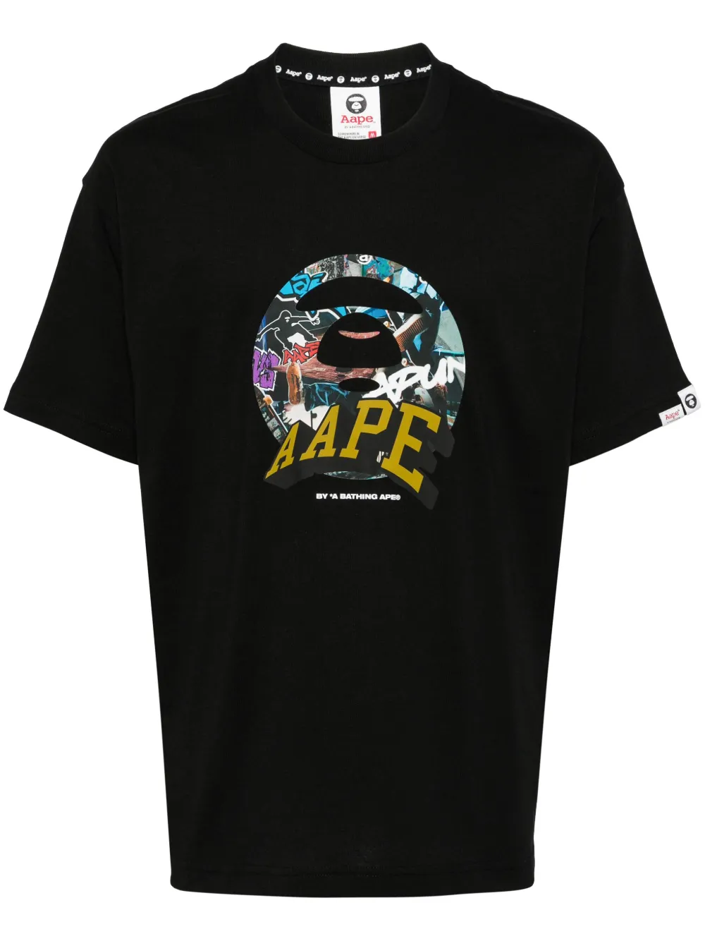 AAPE BY *A BATHING APE® logo-print cotton T-shirt | Black | Image 1