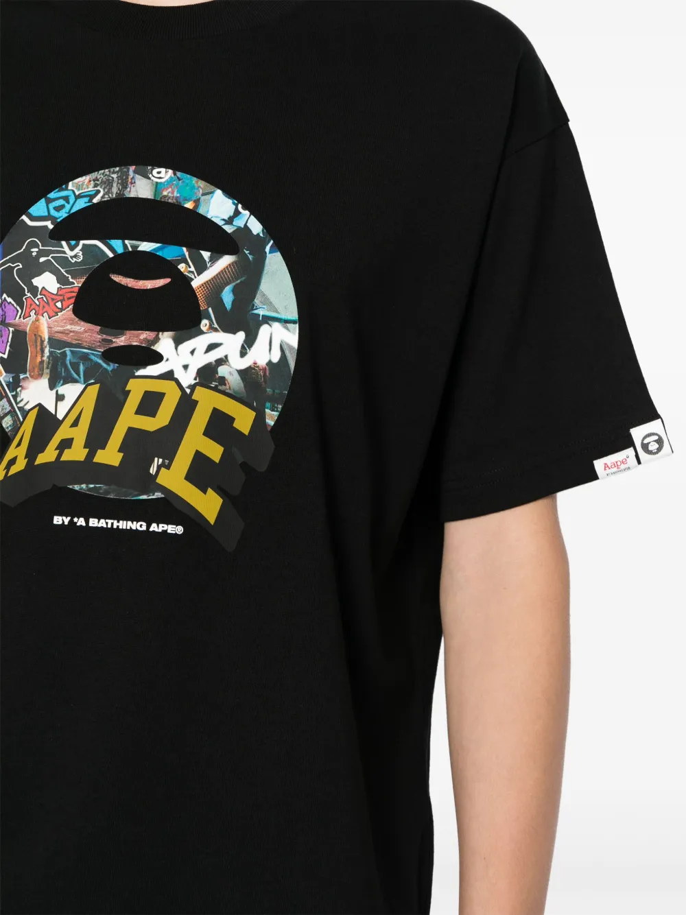 Aape By A Bathing Ape Logo-print Cotton T-shirt In Black