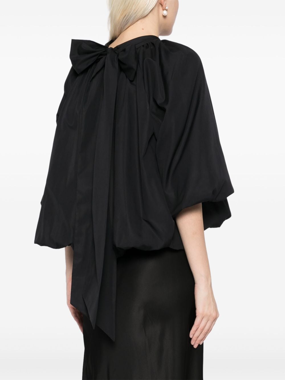 Shop Simone Rocha Back Bow Balloon Top In Black