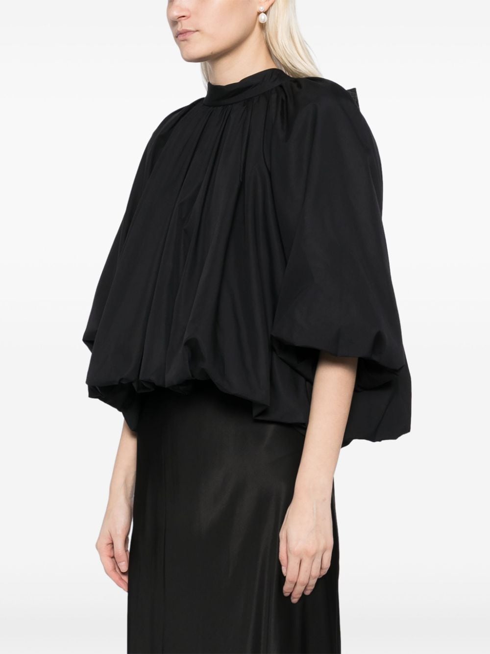 Shop Simone Rocha Back Bow Balloon Top In Black