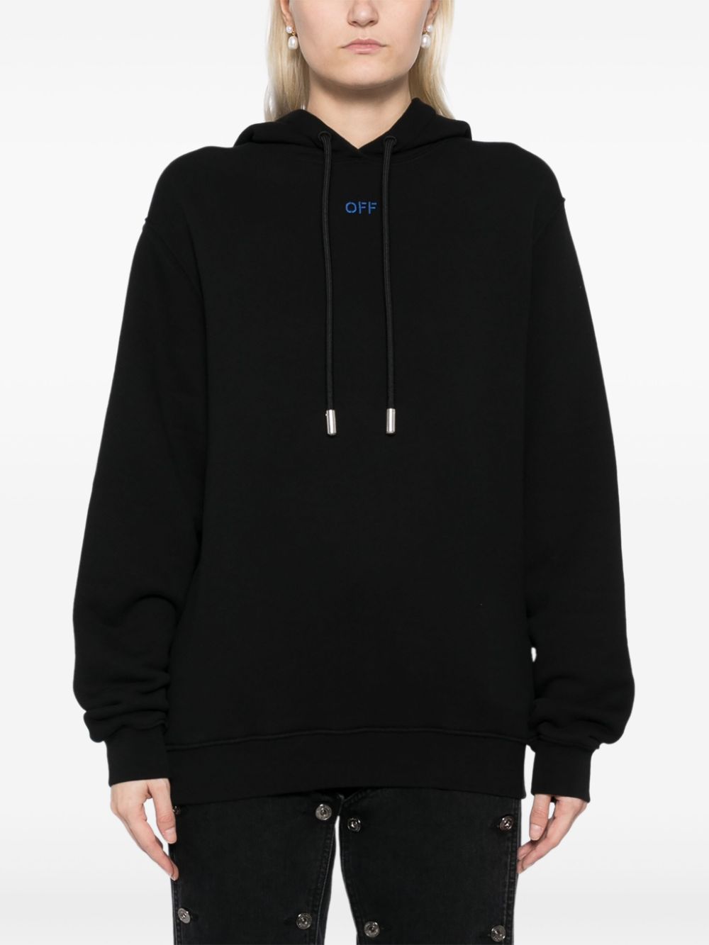 Off-White Pinkflower Arrow hoodie Zwart