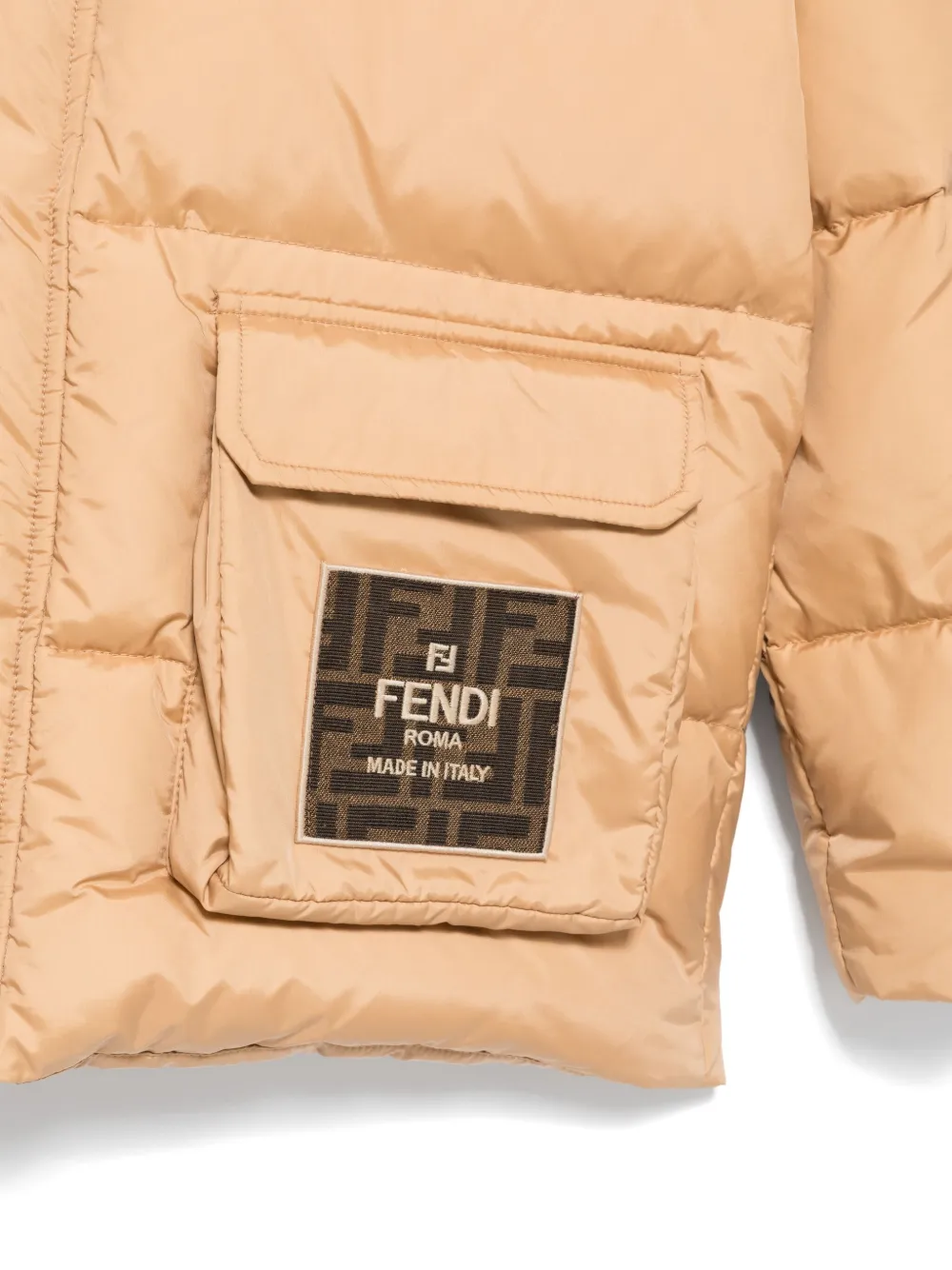 Fendi Kids Gewatteerde jas Beige