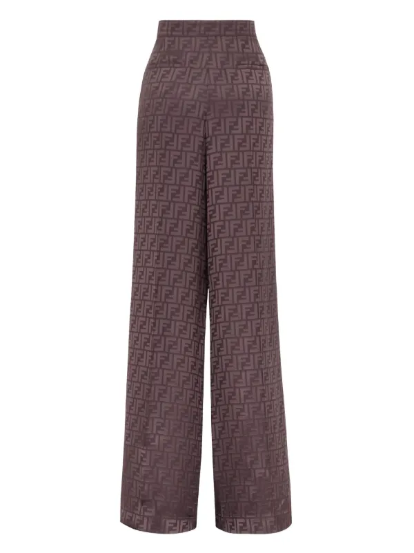 Silk Trousers Fendi Pants Monogram FENDI Monogram Jacquard Silk