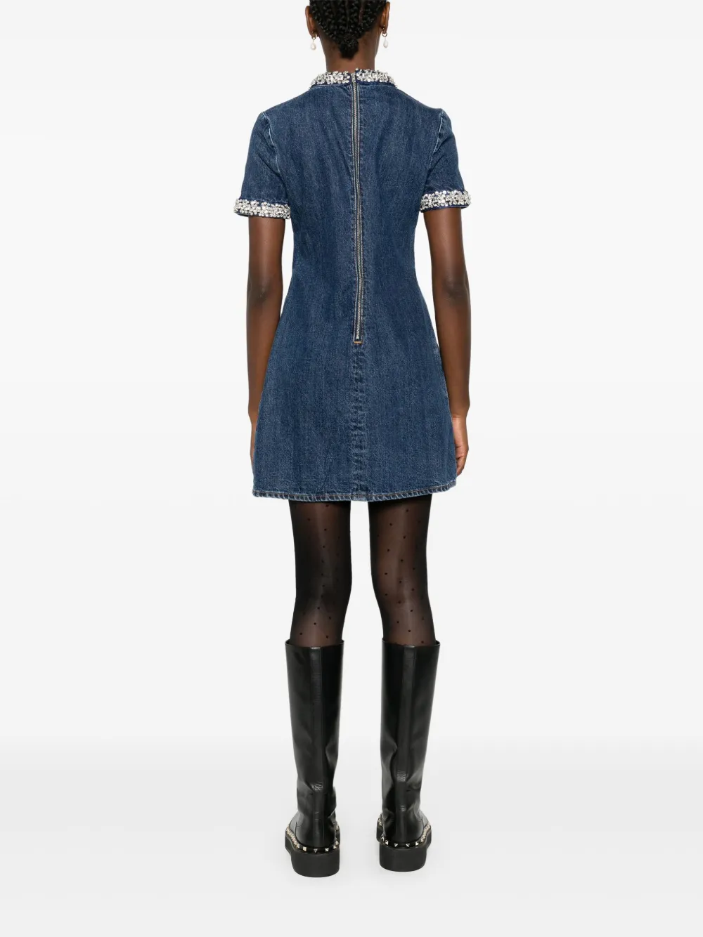 Self-Portrait ビジュートリム ミニドレス | ブルー | FARFETCH JP Self-Portrait ビジュートリム ミニドレス | ブルー | FARFETCH JP