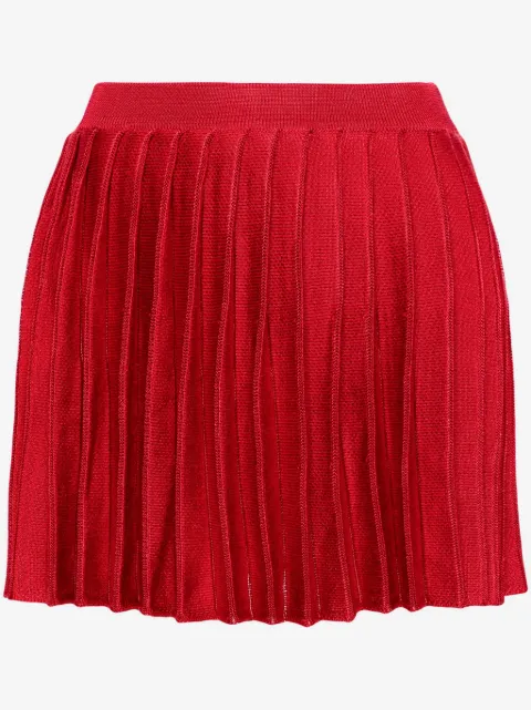 Self-Portrait pleated knitted mini skirt