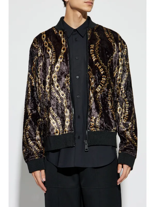 Chain print bomber jacket hot sale