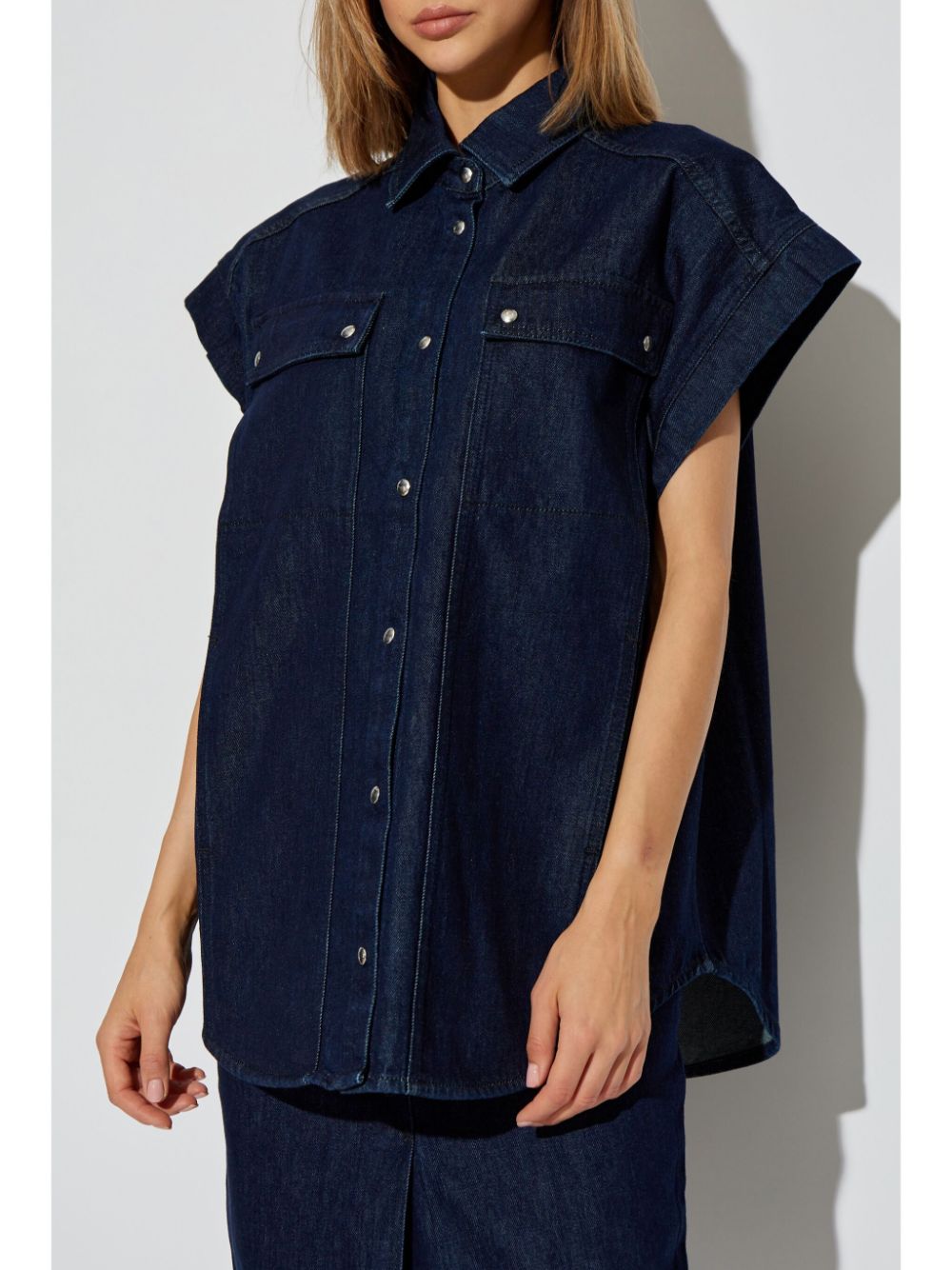 Shop Iro Tatsuya Denim Shirt In Blue