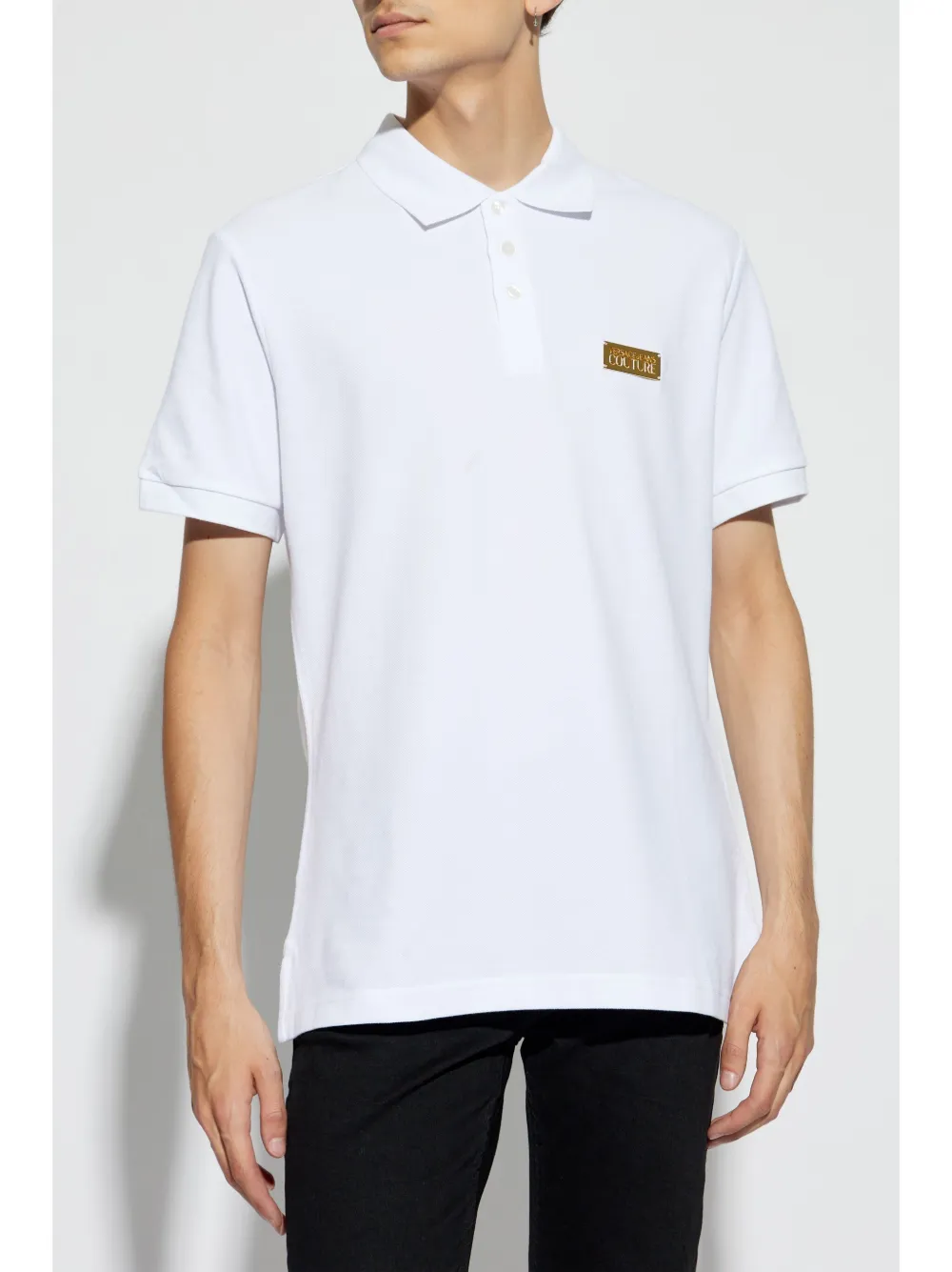 Affordable Versace Jeans Couture logo-plaque pique polo shirt Men