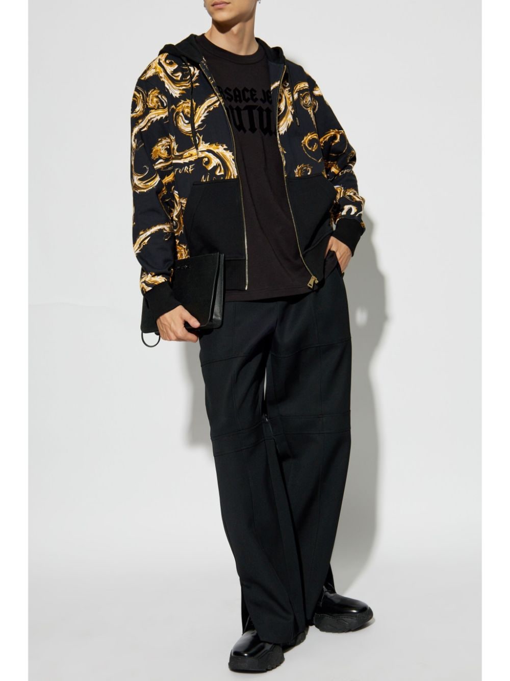 Versace Jeans Couture Barocco-print zip-up hoodie - Zwart