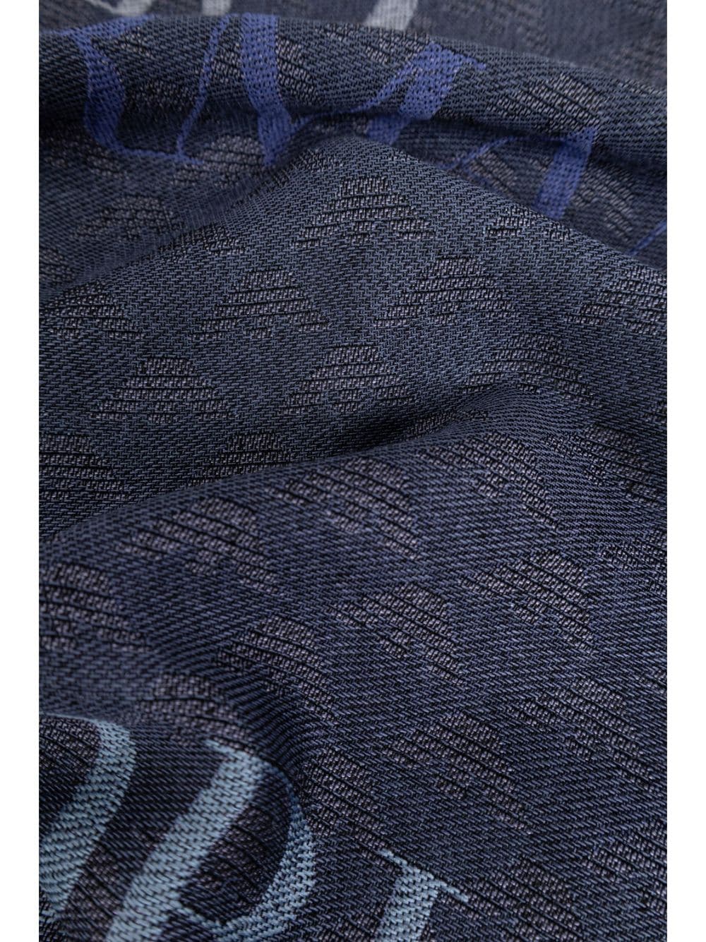 Shop Emporio Armani Logo-print Scarf In Blue