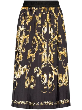 Versace Jeans Couture Chromo Couture Pleated Midi Skirt