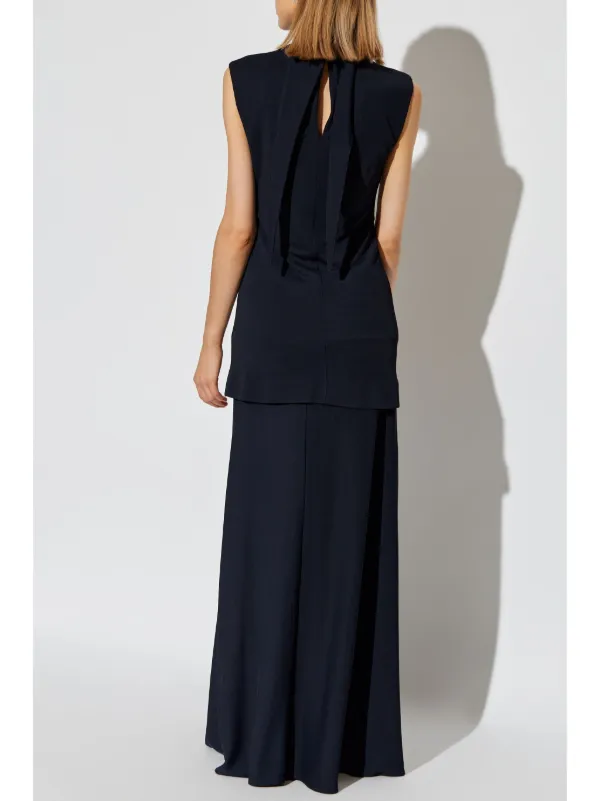 adrianna papell layered dress Adrianna Papell Sheer Beaded Short Sleeve Tiered Chiffon Gown 81865470 main image 1
