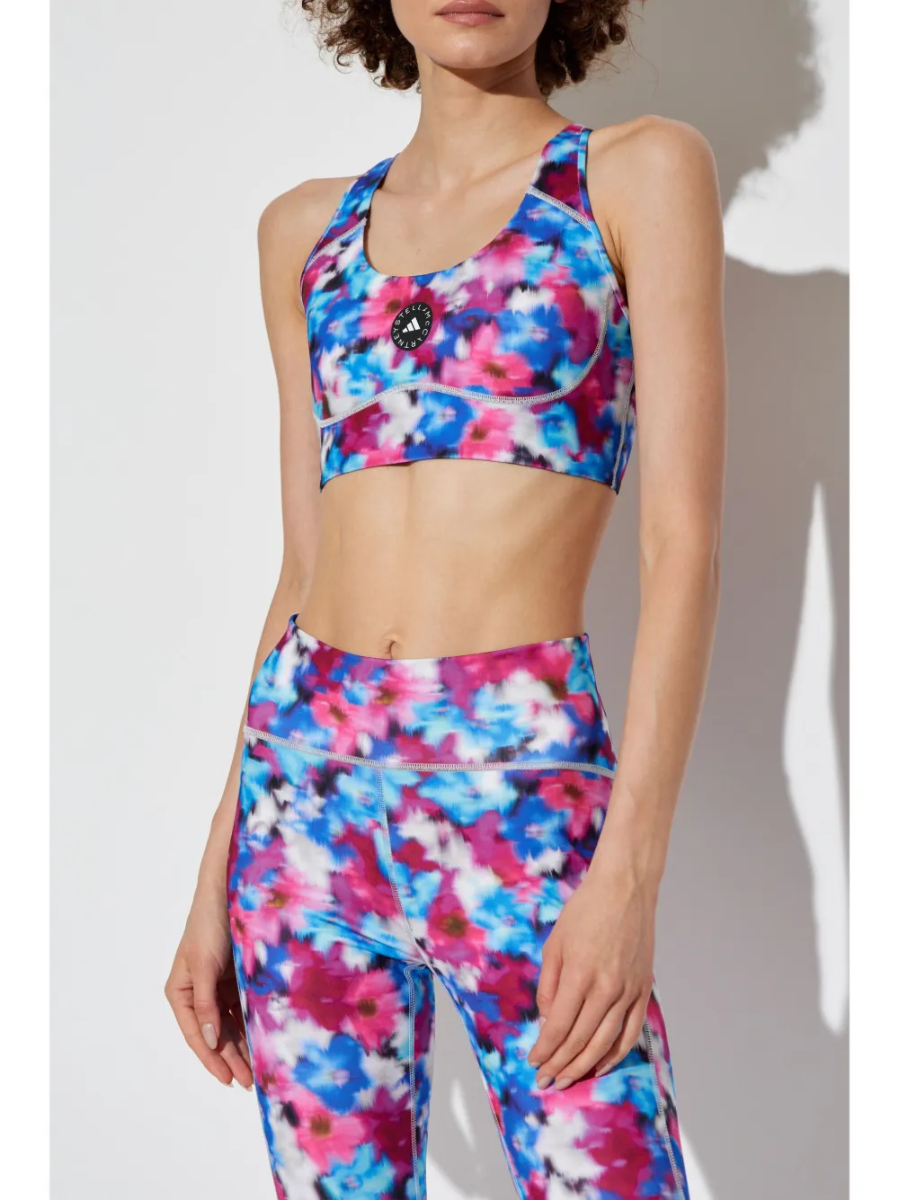 Shop Adidas By Stella Mccartney Truepuprose Printed Bra In Blue