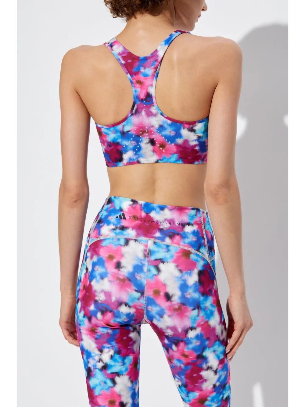 Shop Adidas By Stella Mccartney Truepuprose Printed Bra In Blue