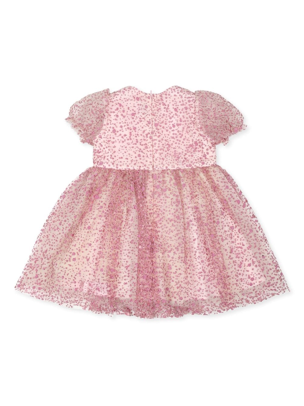 Simonetta polka-dots mesh dress - Roze