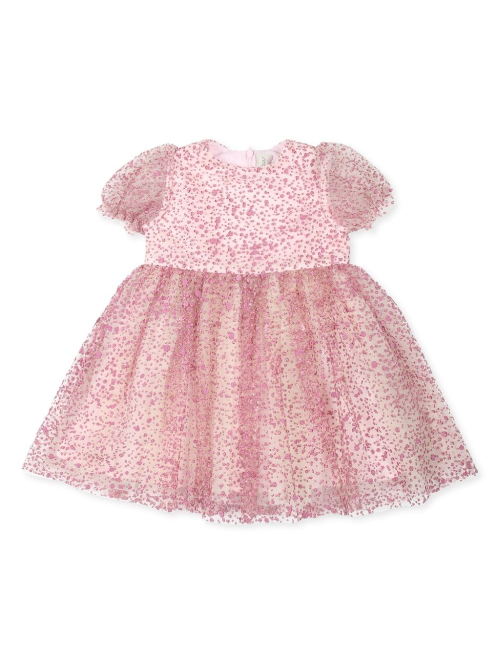 Simonetta Mesh jurk met stippen Roze