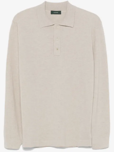 Zanone marl-knit polo shirt