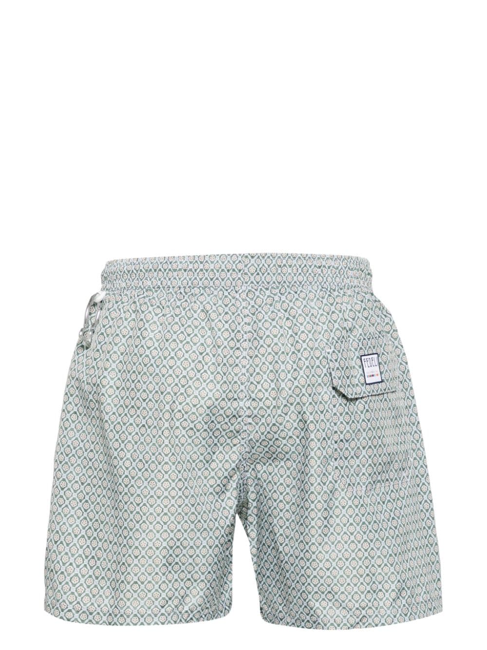 Shop Fedeli Madeira Swim Shorts In Green