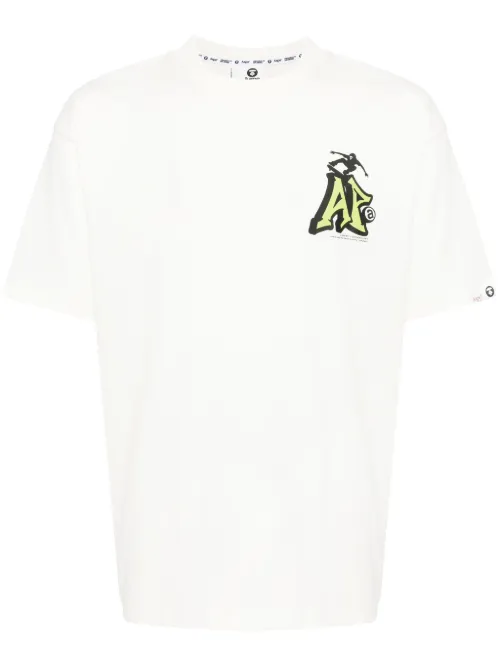 T-shirt en coton à logo imprimé - AAPE BY *A BATHING APE® - Modalova