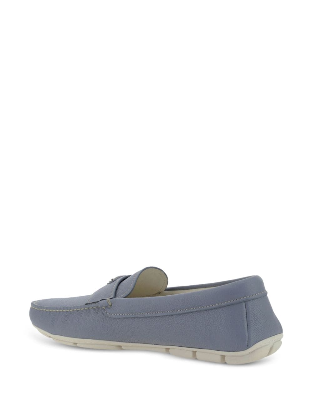 Shop Prada Triangle-logo Loafers In Blau