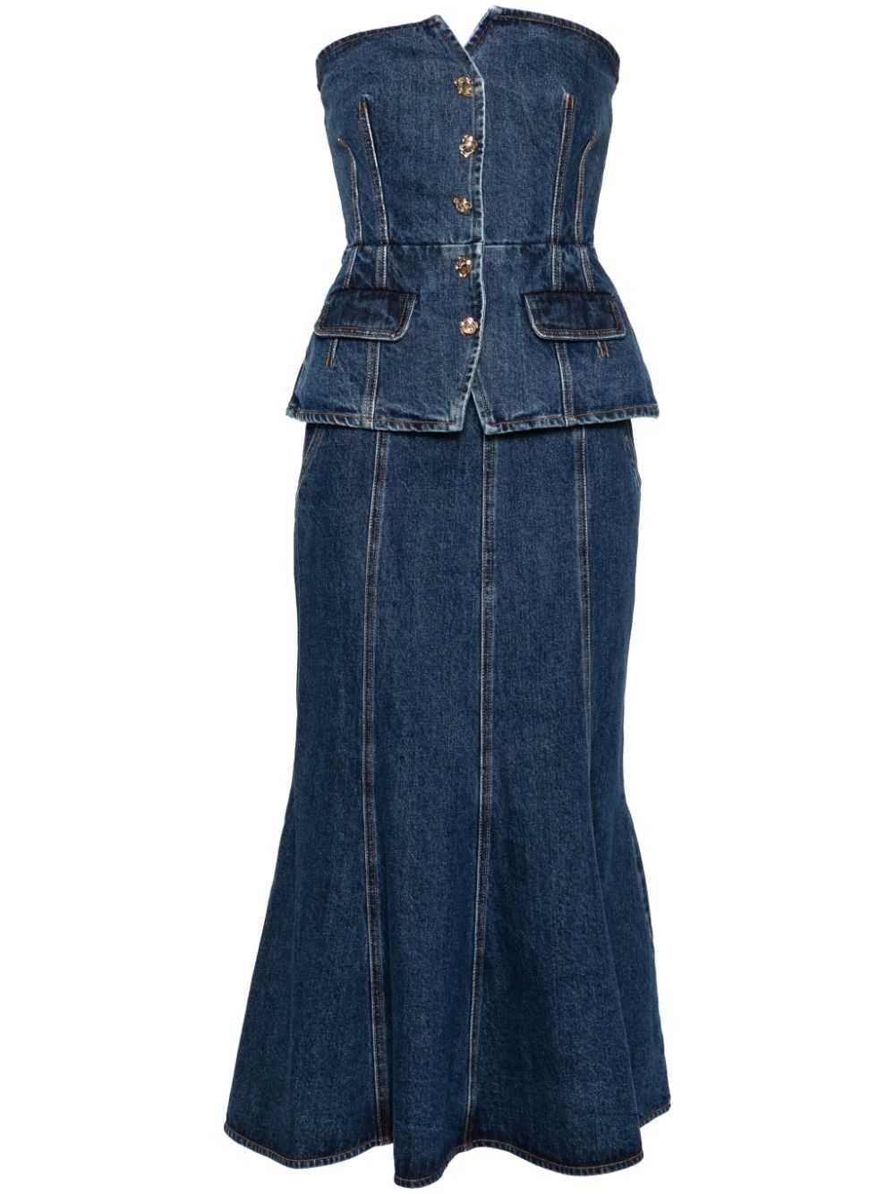 denim skirt set