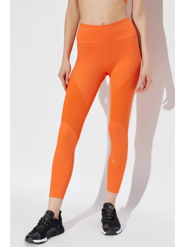 Adidas By Stella McCartney logo print high waisted Leggings Orange FARFETCH BH