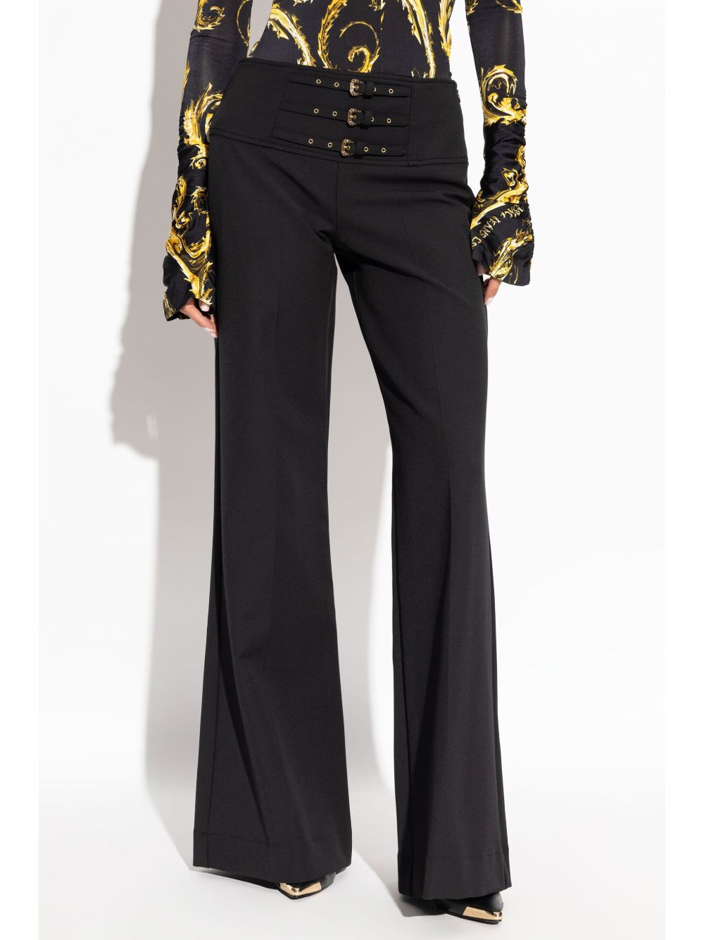 Affordable Versace Jeans Couture decorative buckle trousers Women