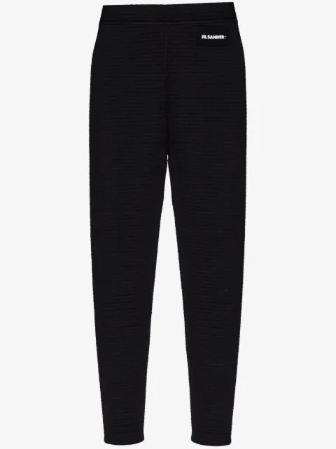 JIL SANDER+ leggins de canalé con parche del logo