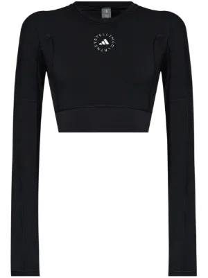 STELLA MCCARTNEY  レースアップスタッドトップス Adidas By Stella McCartney cut-out Long Sleeves Crop Top | Purple