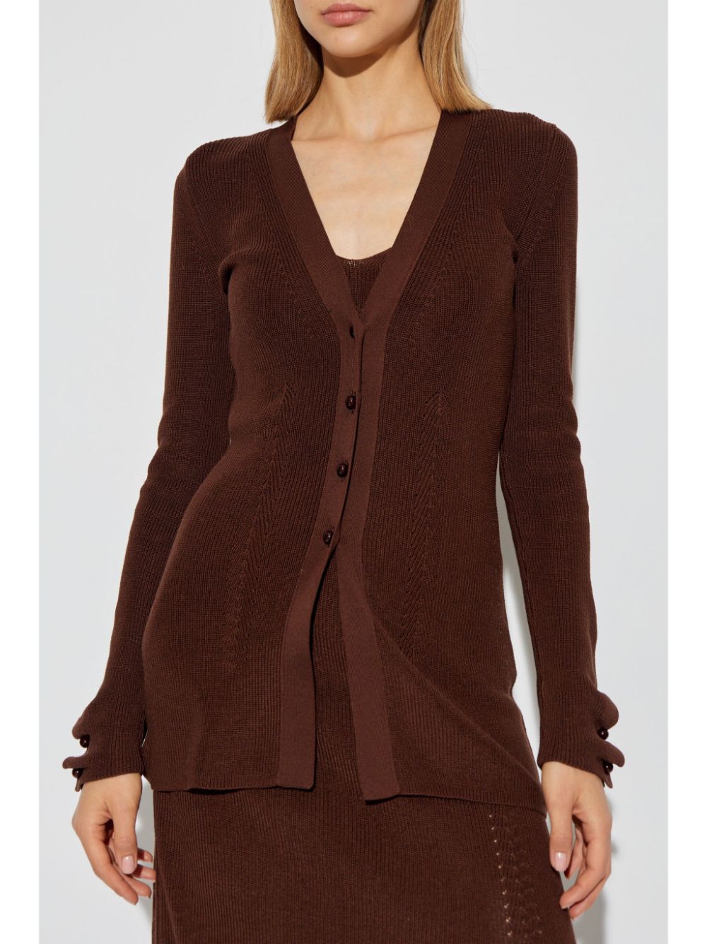 Shop Aeron Baxter Maxi Cardigan In Brown