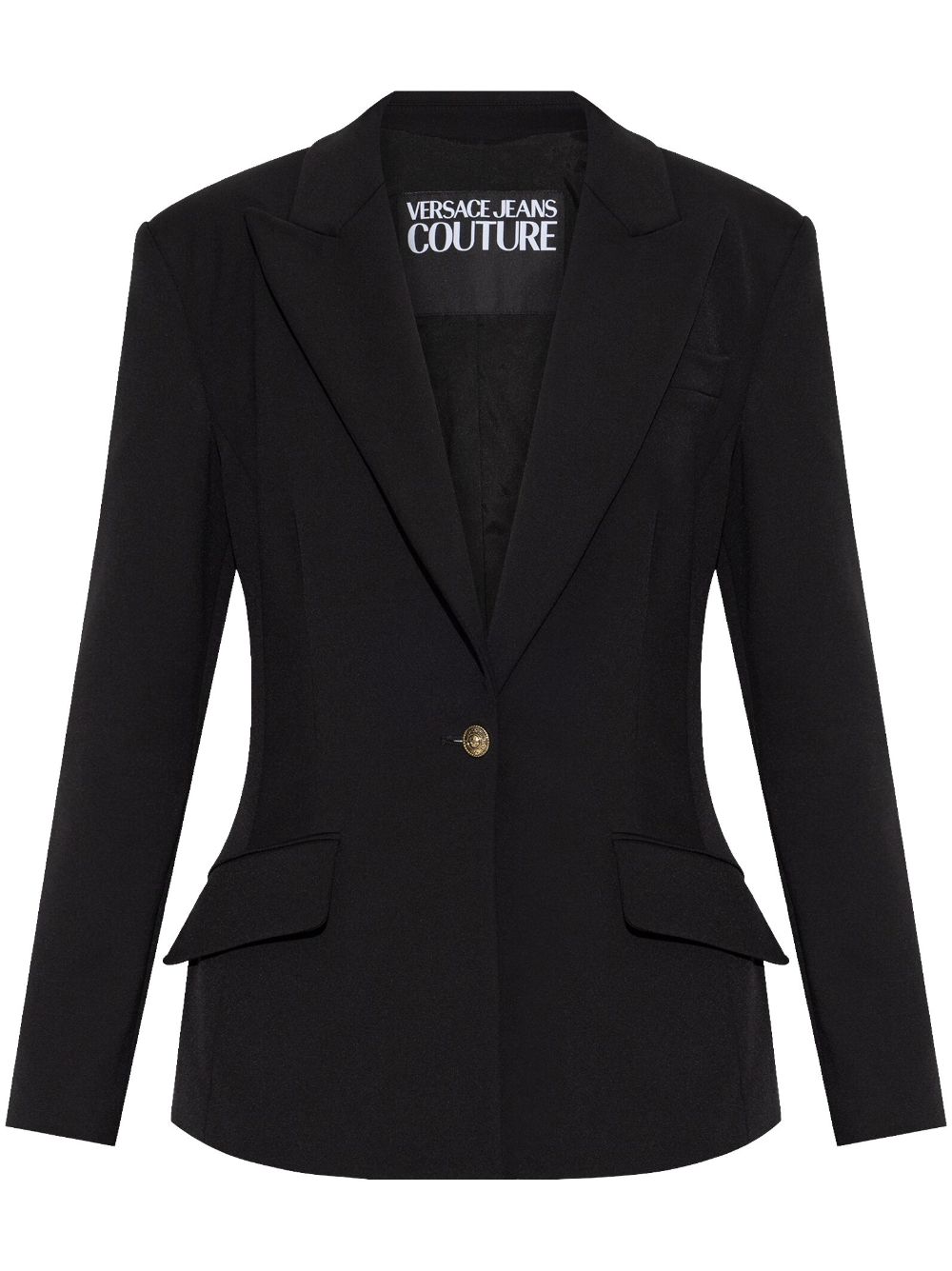 Versace Jeans Couture Baroque-buckle blazer – Black