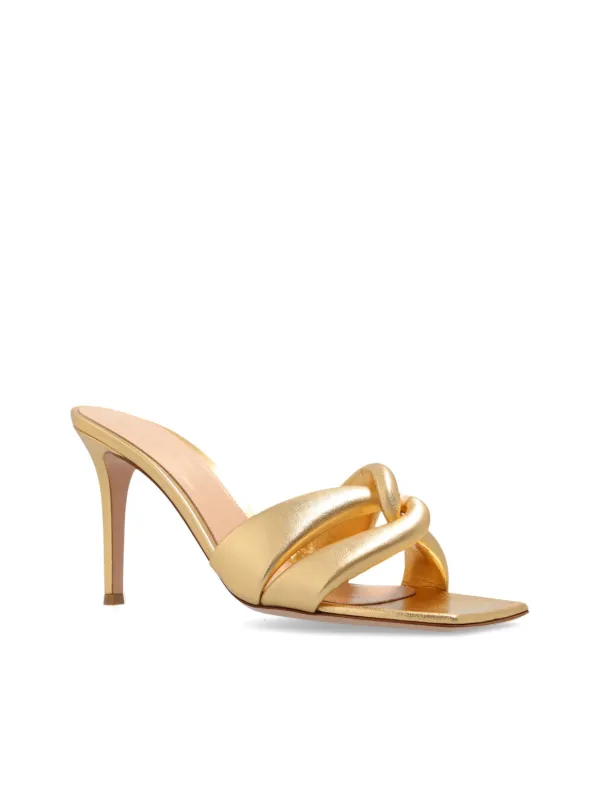 サンダル・ミュール Gianvito Rossi SS25 'Amour' mules (G1001285RICNUI OFFW) Gianvito Rossi 85mm Amour Mules | Gold | FARFETCH