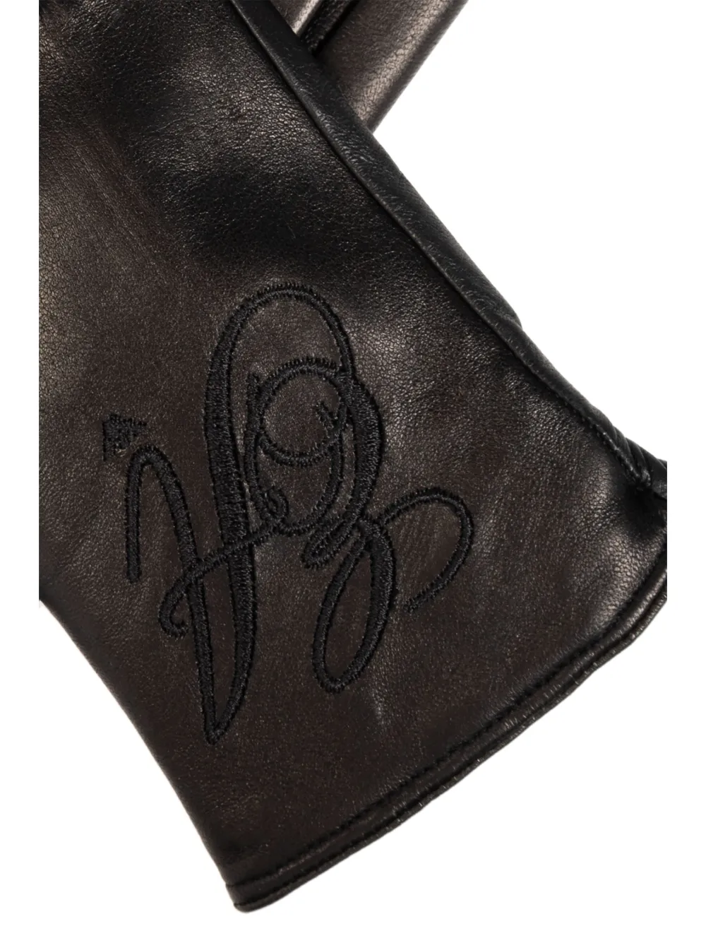 Emporio Armani Logo-embroidered Gloves In Black