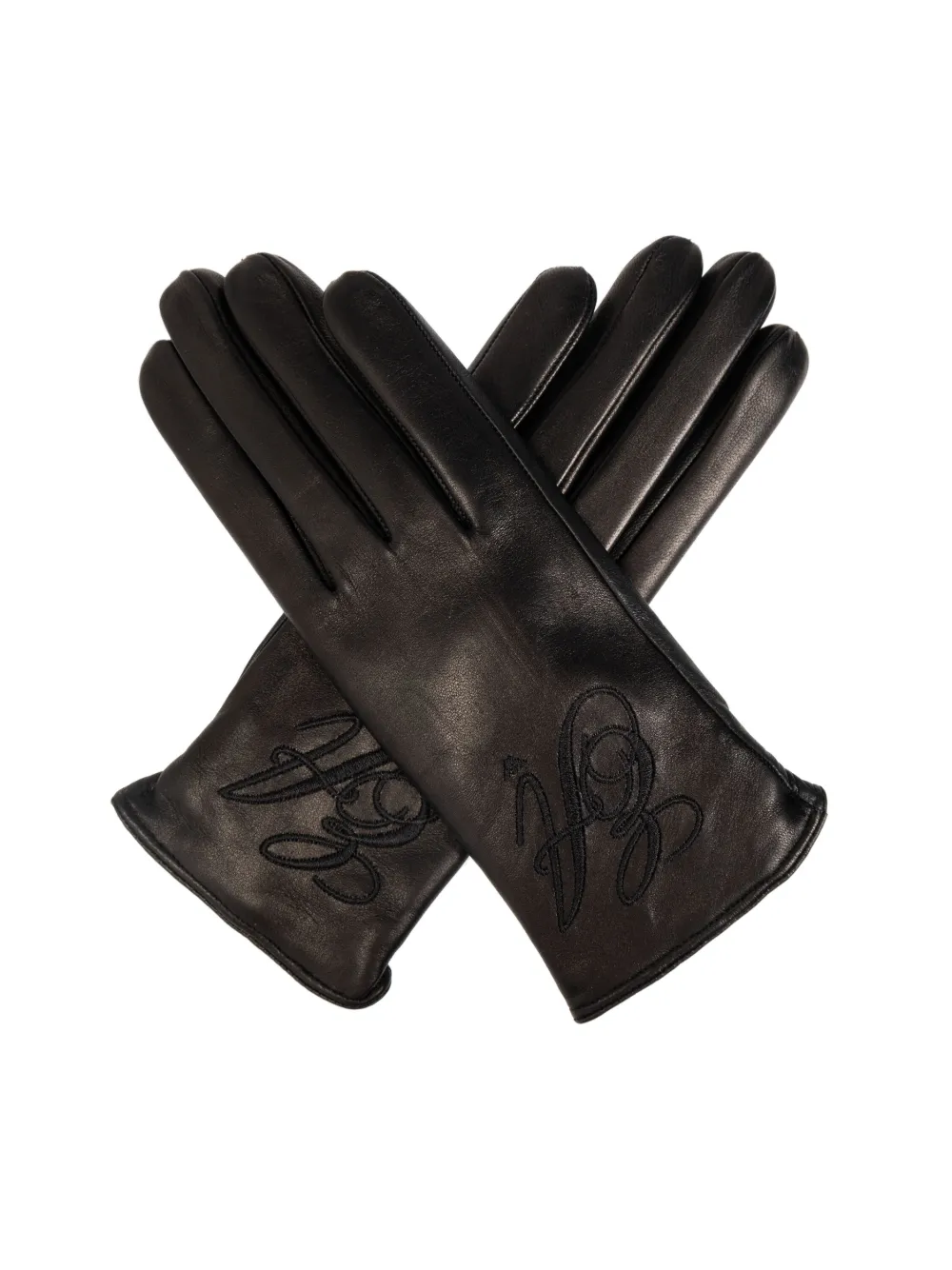 Emporio Armani Logo-embroidered Gloves In Black
