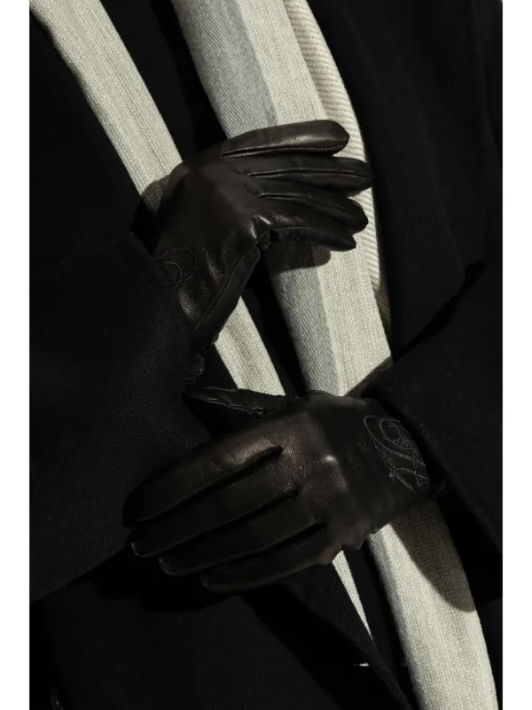 Emporio Armani logo-embroidered Gloves | Black | FARFETCH BN