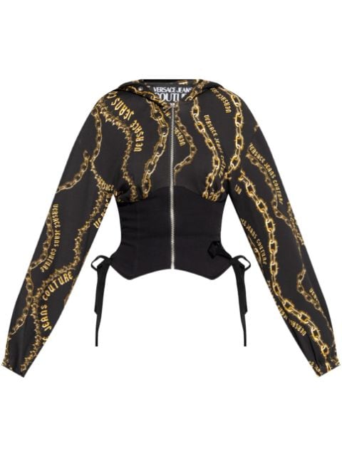 Versace Jeans Couture Chain Couture-print panelled hoodie