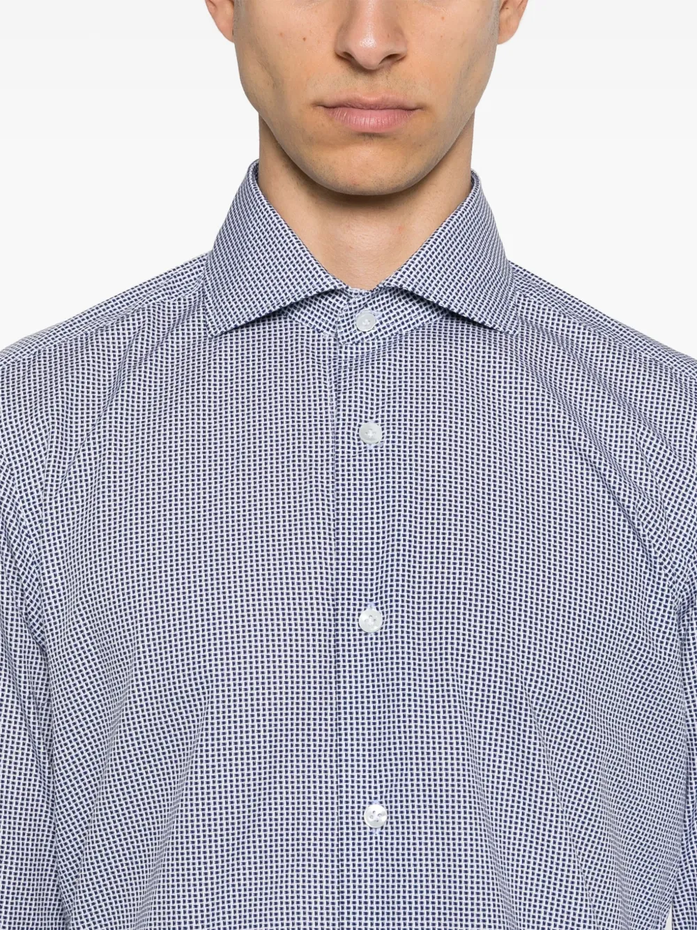 Barba Overhemd met grafische print Blauw