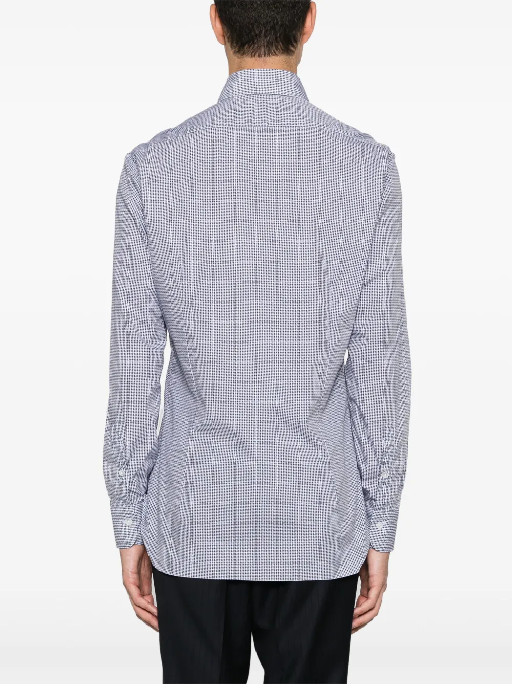 Barba Overhemd met grafische print Blauw
