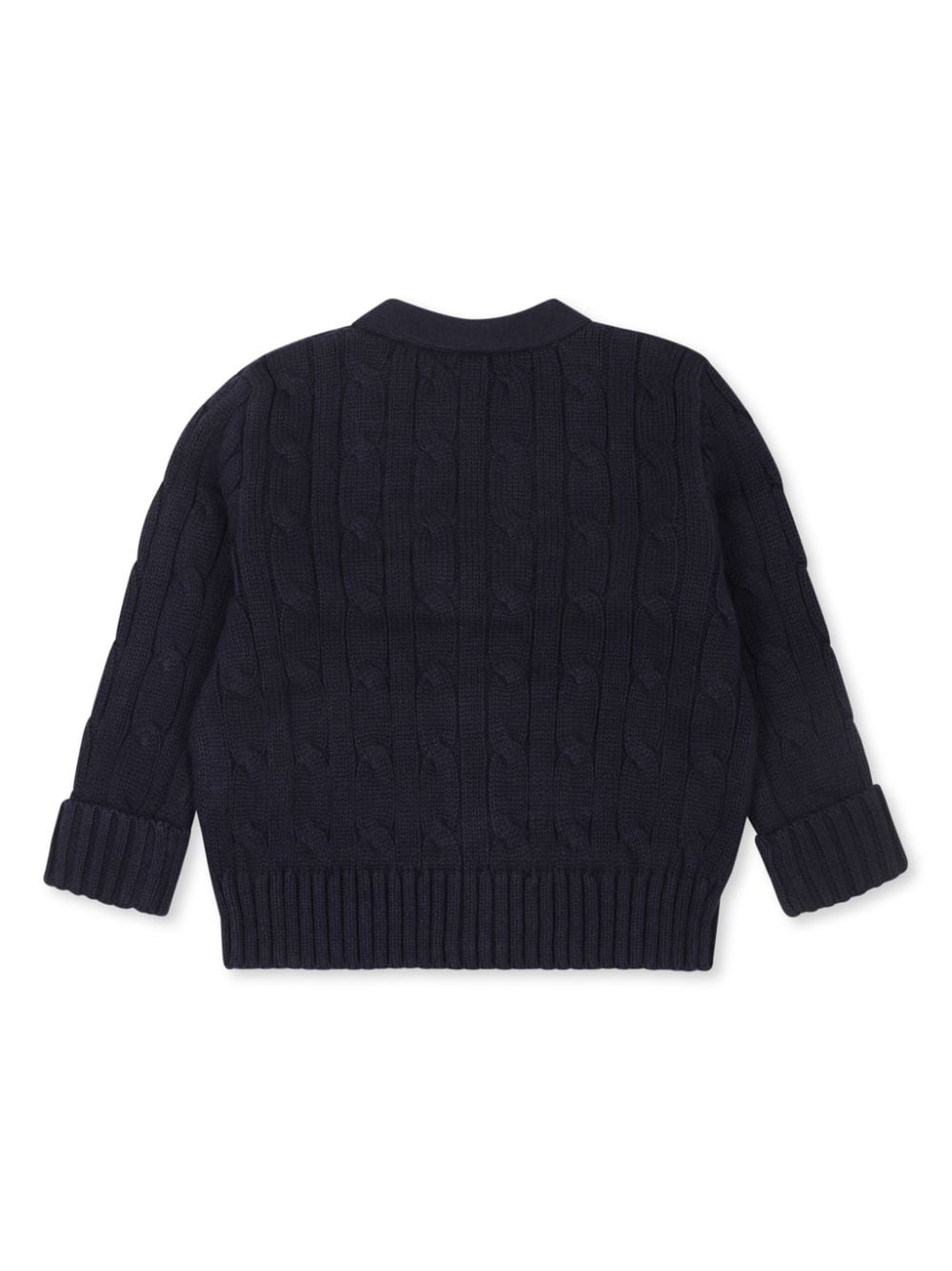 Shop Ralph Lauren Cable-knit Cotton Cardigan In Blue