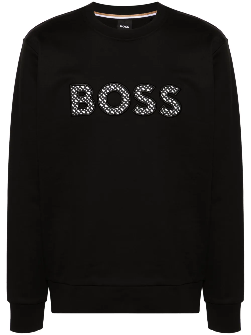 BOSS Sweater met logopatch Zwart