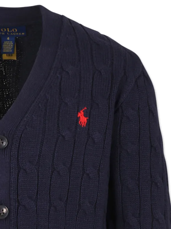 POLO PALPHLAURENネイビーケーブルニットカーディガンボーイズ POLO RALPH LAUREN ポロ ラルフ ローレン (ボーイズ 2才?7才)ケーブル
