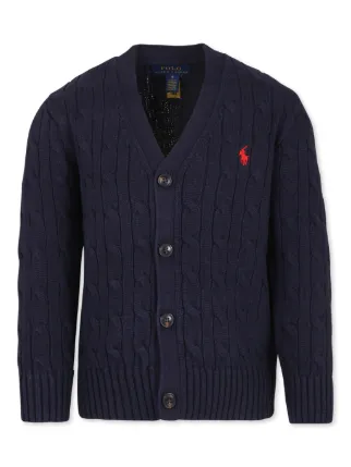POLO RALPH LAUREN KIDS ケーブルニット カーディガン | ブルー